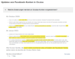 Oculus VR-Headsets demnächst mit Facebook Zwang (Oktober 2020)